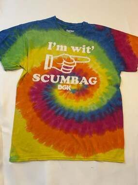 DGK I'm Wit' Scumbag Tie Dye Graphic T-Shirt Size Small